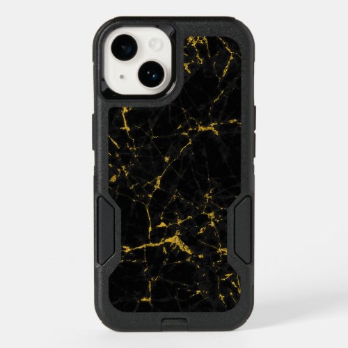 Cool Black And Gold Marble Stone Print OtterBox iPhone 14 Case