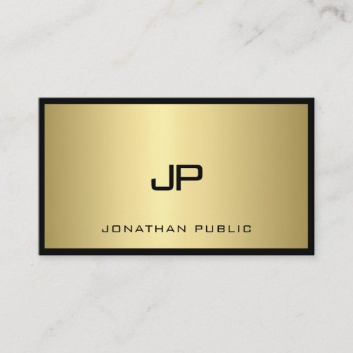 Cool Black And Gold Monogram Glamour Professional Business Card