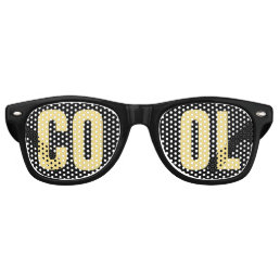 &#39;COOL&#39; Black and Gold Party Retro Sunglasses