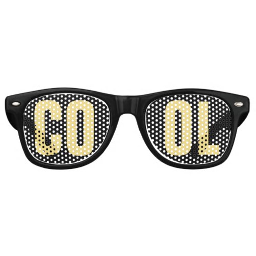 COOL Black and Gold Party Retro Sunglasses