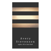 Cool Black and Gold Striped Modern Vertical Black Business Card Templates