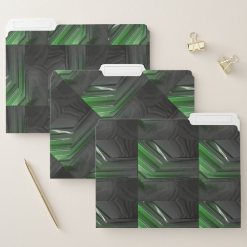 Cool black and green plastic foil file folder