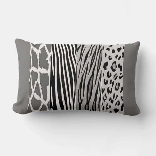 Cool Black And Grey Animal Print Embossed Pillow