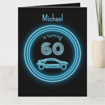 Cool Black and Neon Look Blue Racecar for Men