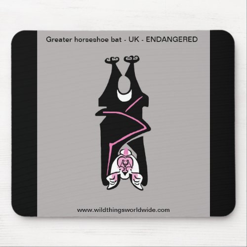 Cool black and pink Bat _ Mouse Pad