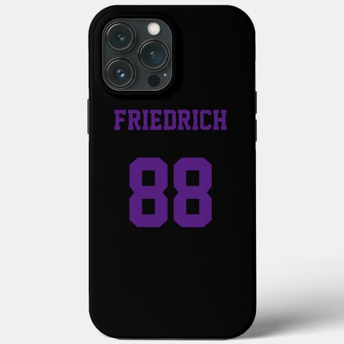 Cool Black and Purple Athlete iPhone 13 Pro Max Case