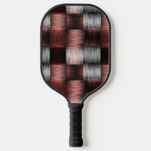 Cool Black and Red Checkerboard Pattern Pickleball Paddle