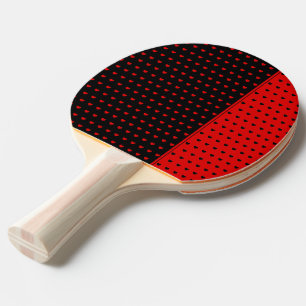 Cool Black And Red Colors Stylish Hearts Pattern Ping Pong Paddle