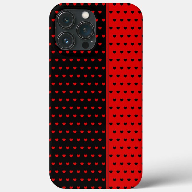 Cool Black And Red Polka Dots/ Hearts Pattern Case-Mate iPhone Case (Back)