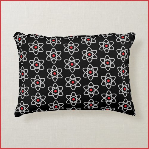 Cool Black and Red Science Atom Pillow