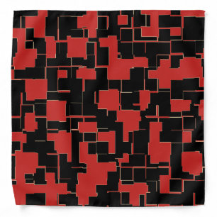 COOL Black and Red Stylish Abstract Pattern Bandana