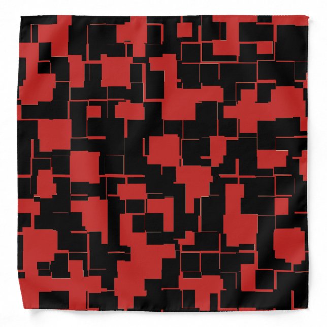 COOL Black and Red Stylish Abstract Pattern Bandana (Front)