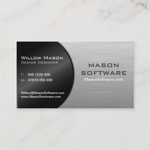 Black and Steel Folded Technology Business Card 2