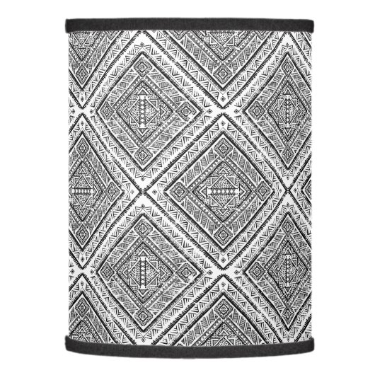 Cool Black and White Aztec Tribal Pattern Lamp Shade (Left)