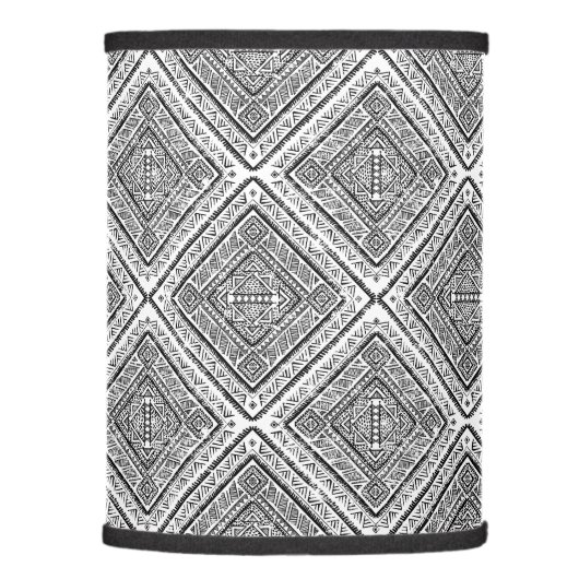 Cool Black and White Aztec Tribal Pattern Lamp Shade (Right)