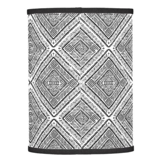 Cool Black and White Aztec Tribal Pattern Lamp Shade (Back)