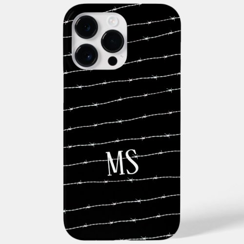 Cool black and white barbed wire pattern Monogram Case_Mate iPhone 14 Pro Max Case