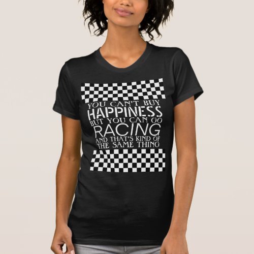 Cool Black And White Checkered Finish Flag Pattern T_Shirt