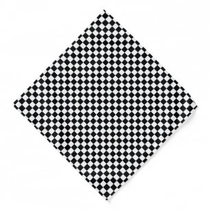 Cool Black And White Checkered Flag Pattern Bandana