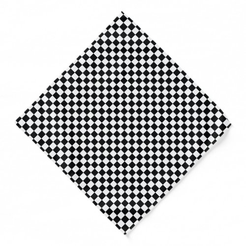 Cool Black And White Checkered Flag Pattern Bandana