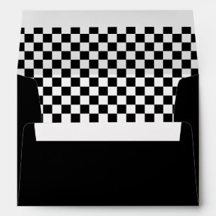 Cool Black And White Checkered Flag Pattern Envelope