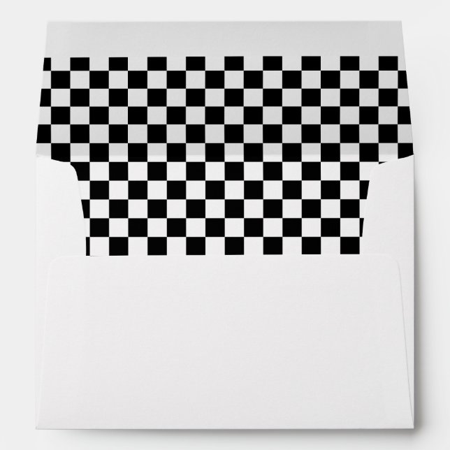 Cool Black And White Checkered Flag Pattern Envelope (Back (Bottom))