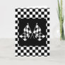 Cool Black And White Checkered Flag Pattern Holiday Card