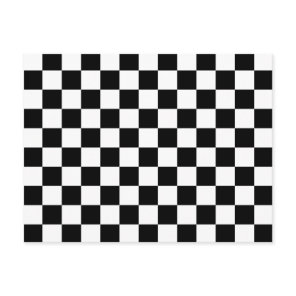 Cool Black And White Checkered Flag Pattern Postcard