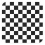 Cool Black And White Checkered Flag Pattern Square Sticker