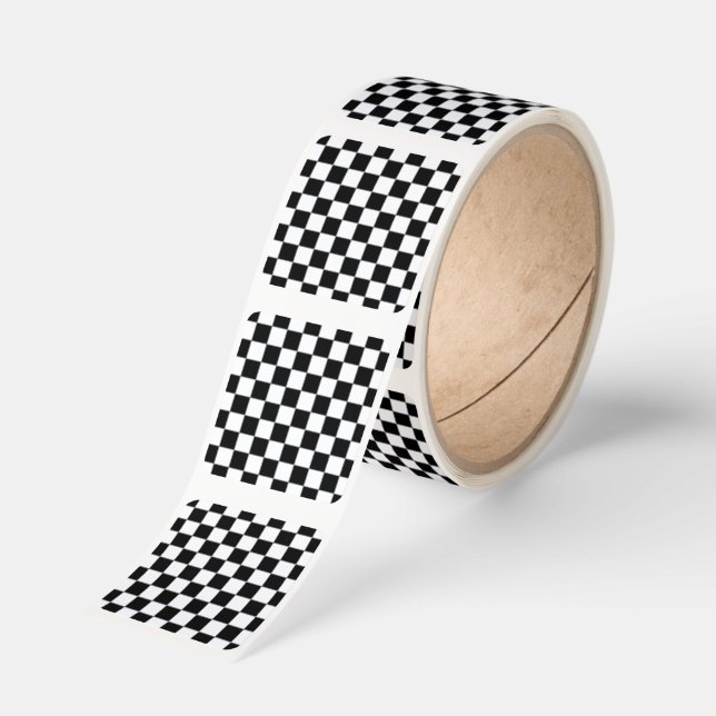 Cool Black And White Checkered Flag Pattern Square Sticker (Roll)