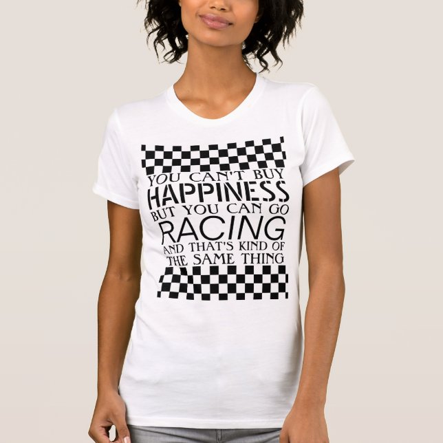 Cool Black And White Checkered Flag Pattern T-Shirt (Front)