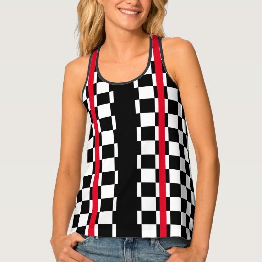 black and white checkered tank top