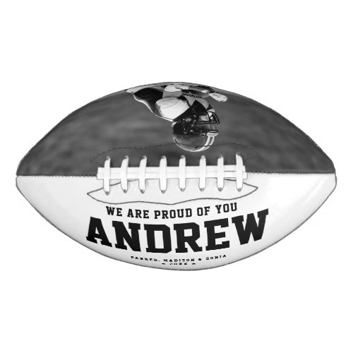 Cool Black and White Custom Photo Message Gift Football