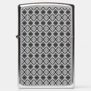 Cool Black and White Diamond Rectangular Pattern Zippo Lighter