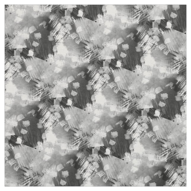Cool Black And White Gray Abstract Pattern Fabric (Swatch)