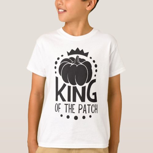 Cool Black and White King of the Patch Kids T_Shirt