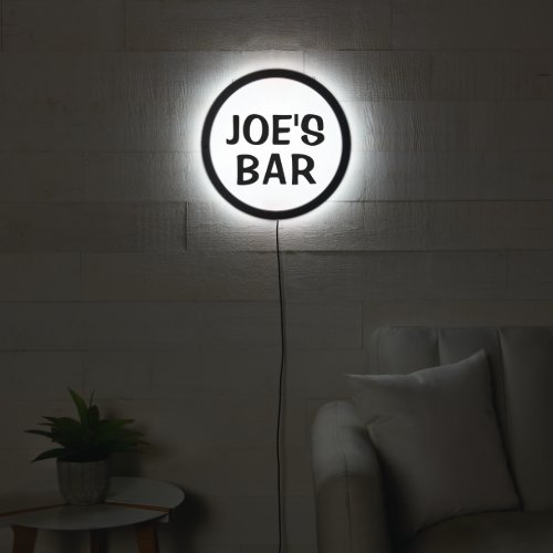Cool Black and White Man Cave Home Bar LED Sign