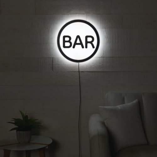 Cool Black and White Man Cave Home Bar LED Sign