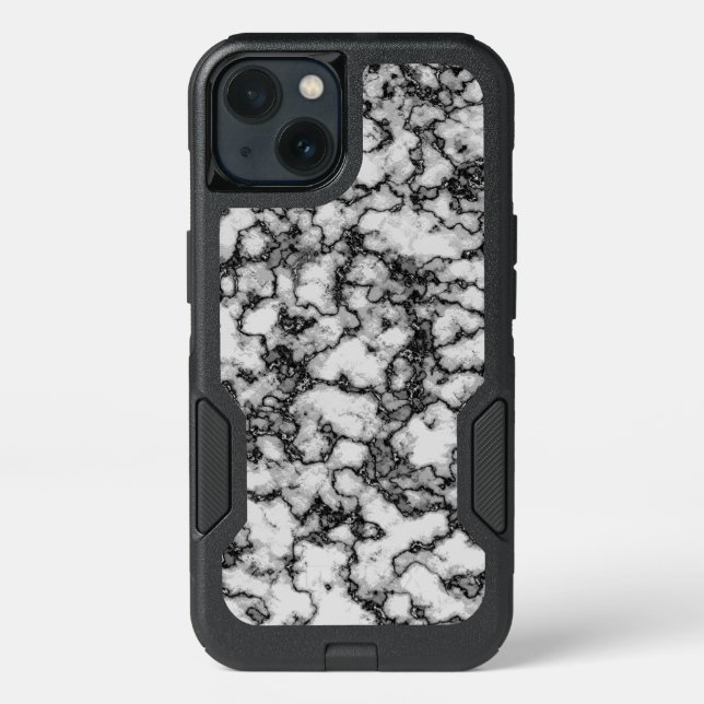 COOL Black and White Marble Pattern Otterbox iPhone Case (Back)