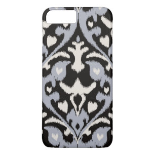 Cool black and white masculine ikat tribal pattern iPhone 8 plus/7 plus case