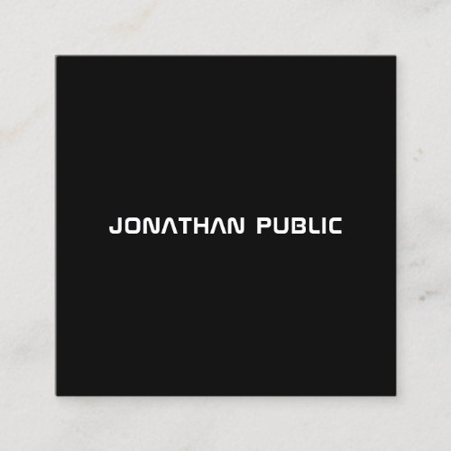Cool Black And White Modern BW Design Template Square Business Card