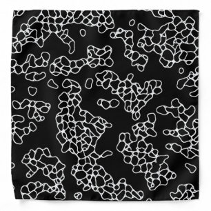 Cool Black and White Modern Trendy Pattern Bandana