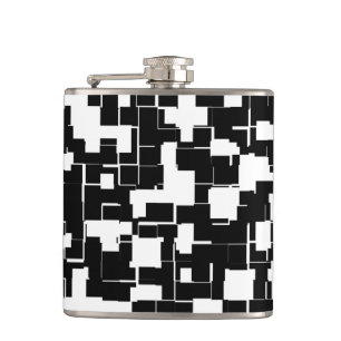 Cool Black and White Modern Trendy Pattern Flask