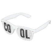 'COOL' Black and White Party Retro Sunglasses (Angled)