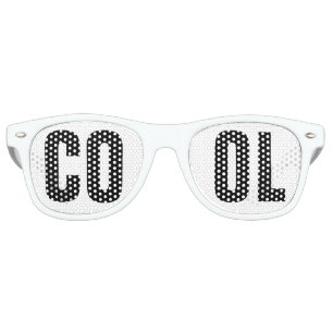 'COOL' Black and White Party Retro Sunglasses