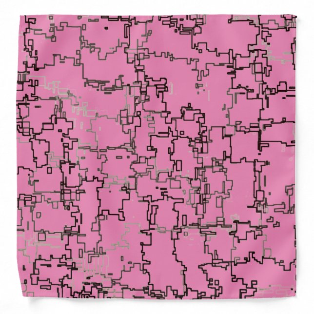 COOL Black and White Pattern over Pink Bandana (Front)