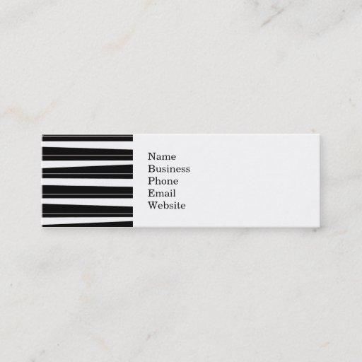 Customizable Cool Black and White Pattern Uneven Stripes Business Cards