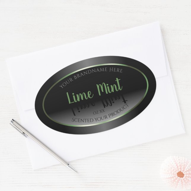 Cool Black and White Product Labels Green Frame (Envelope)