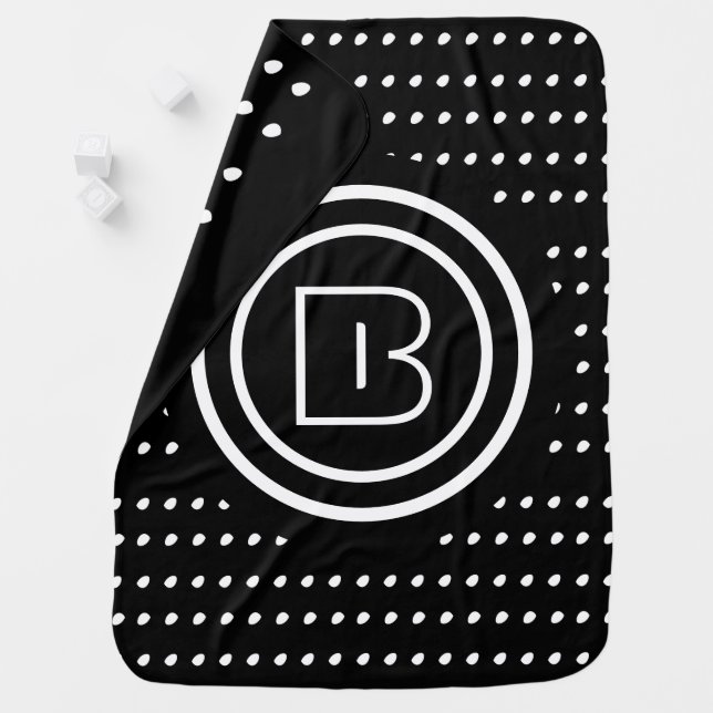 Cool Black and White Rocker Baby Baby Blanket (In Situ)