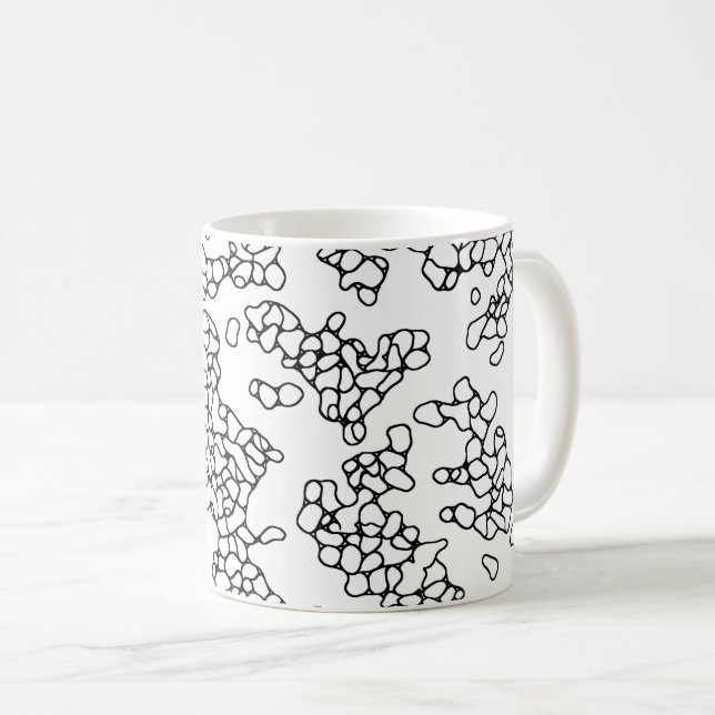 COOL Black and White Shapes Coffee Mug (Front Right)